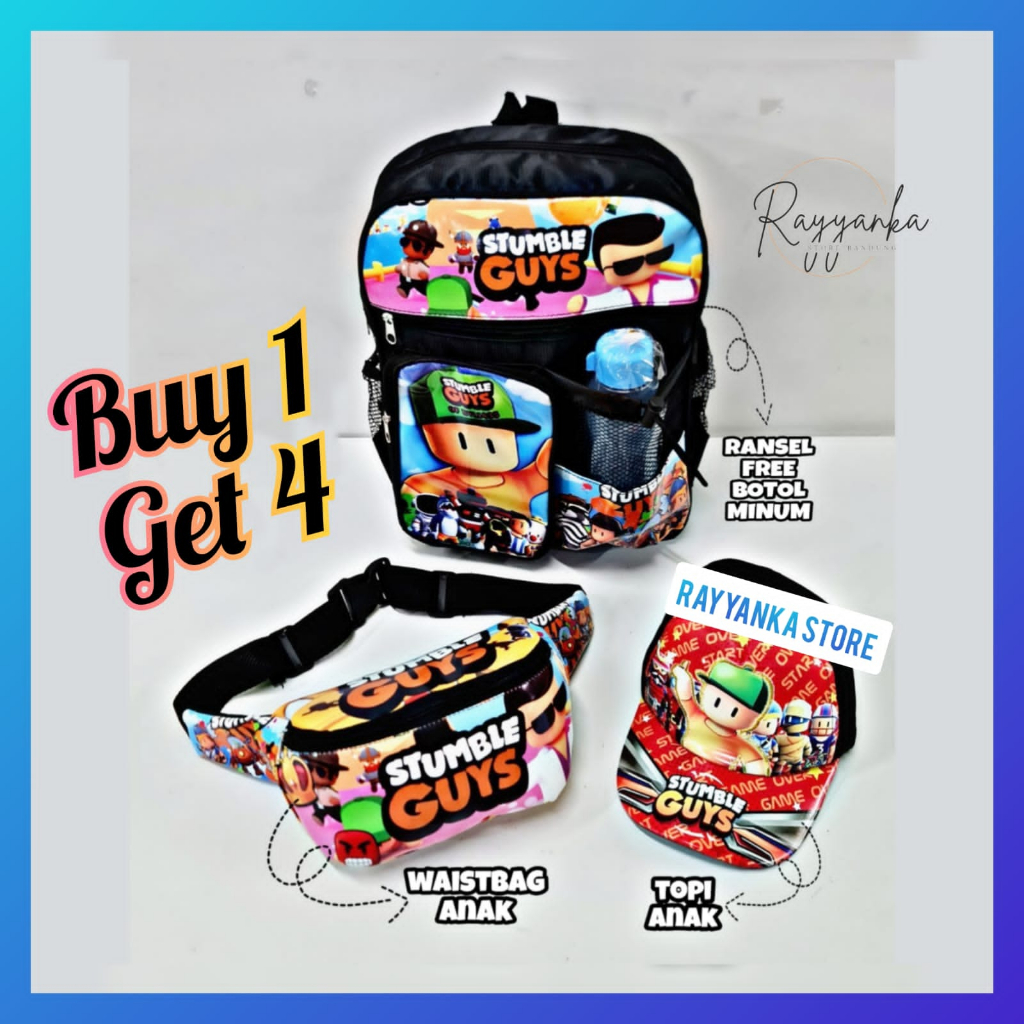 Tas Ransel Anak Laki Laki Keren  Untuk Sekolah Model Stblguys Buy 1 Get 4 Untuk Anak Tk Paud Dan Sd