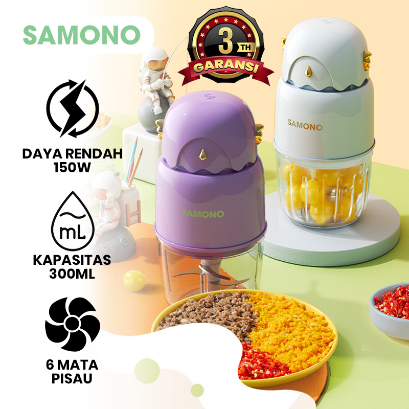 Samono 150W Food Chopper Multifungsi Mpasi 300ML Blender Portable Stainless Steel Anti Karat SW-C150