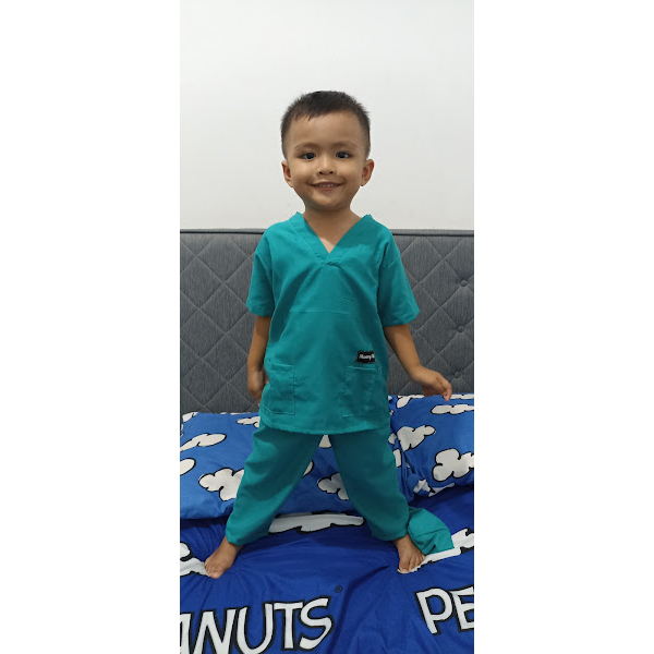 STELAN BAJU DOKTER ANAK / BAJU PROFESI DOKTER ANAK/BAJU DOKTER/JAS DOKTER/BAJU DOKTER BEDAH  ANAK/BAJU OKA