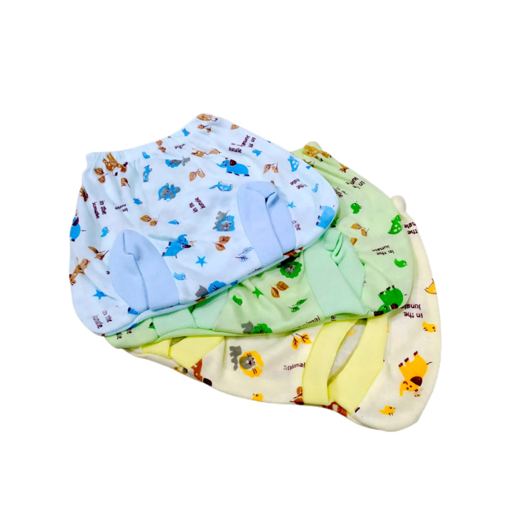 [12 Pcs] Celana Pop Bayi Print Dasar Warna || Celana Kacamata Bayi Print