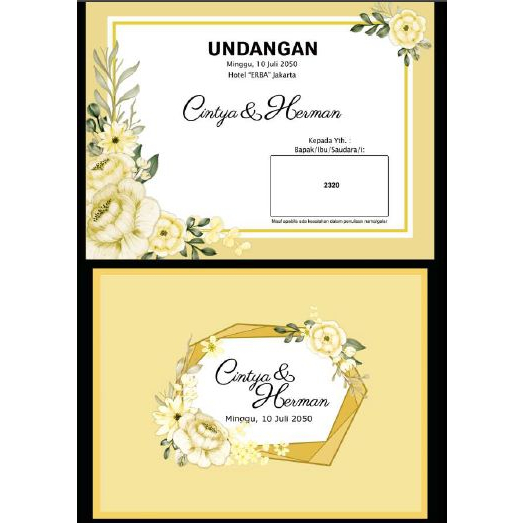Erba 2320 Blangko Undangan Kosongan  Amplop Single hardcover