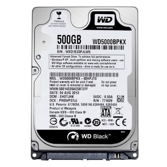Hardisk internal WD black 500gb laptop 2.5 inch ,PI - 500GB