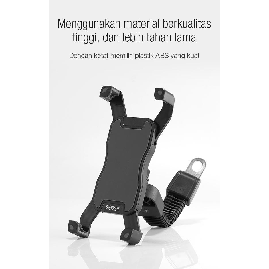 ROBOT RT-MH02 Phone Stand Car Holder Motor Holder - Garansi Resmi 1 Tahun