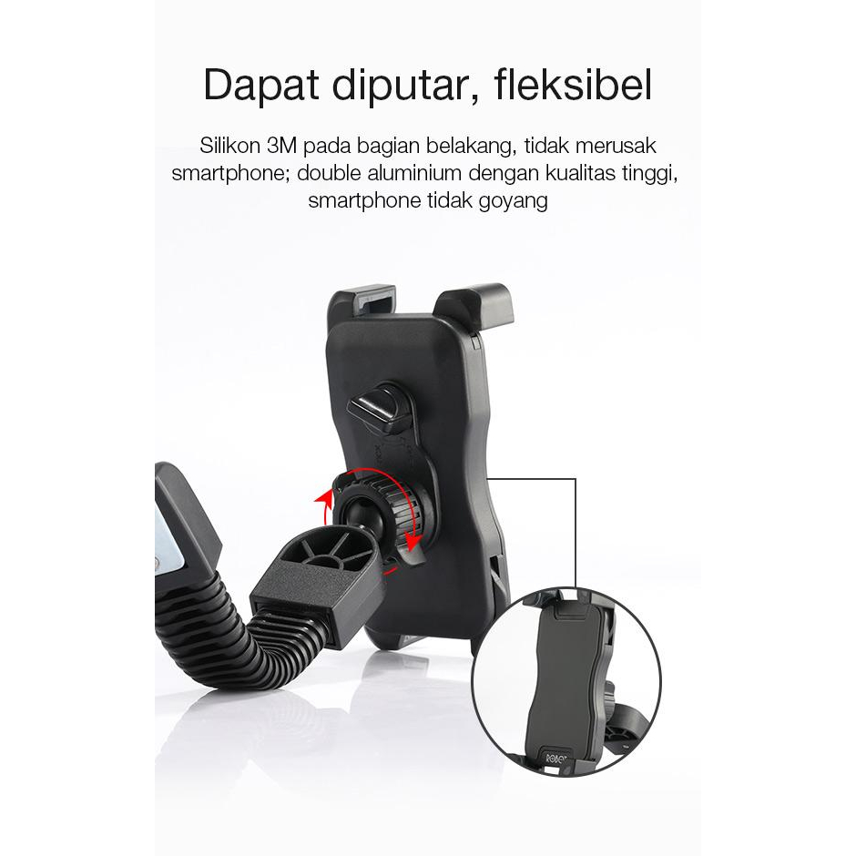 ROBOT RT-MH02 Phone Stand Car Holder Motor Holder - Garansi Resmi 1 Tahun