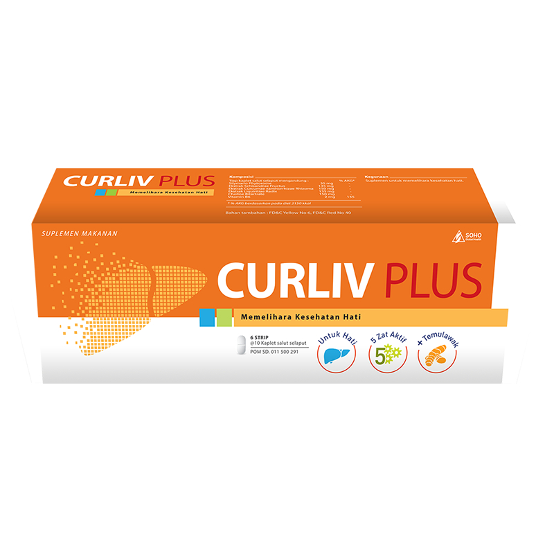Curliv Plus Box 60's Kaplet Soho / Suplemen Kesehatan Hati / Vitamin Liver / Vitamin Hati