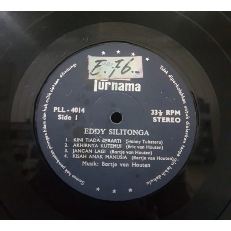 Vinyl Piringan Hitam 12 inch Eddy Silitonga-Kini Tiada Berarti