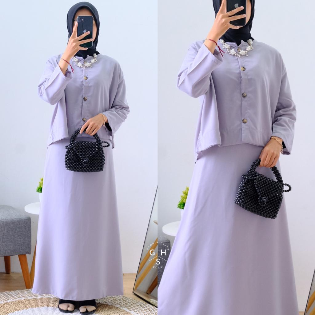 (DBY) ONE SET KEMEJA JANET SET ROK WANITA WOLFIS PREMIUM