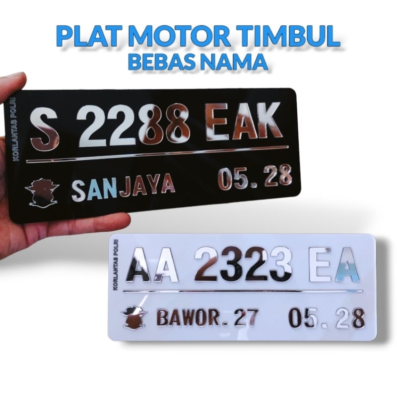 HOT ITEM ‼️ Custom Plat Nomor Motor Timbul Crome