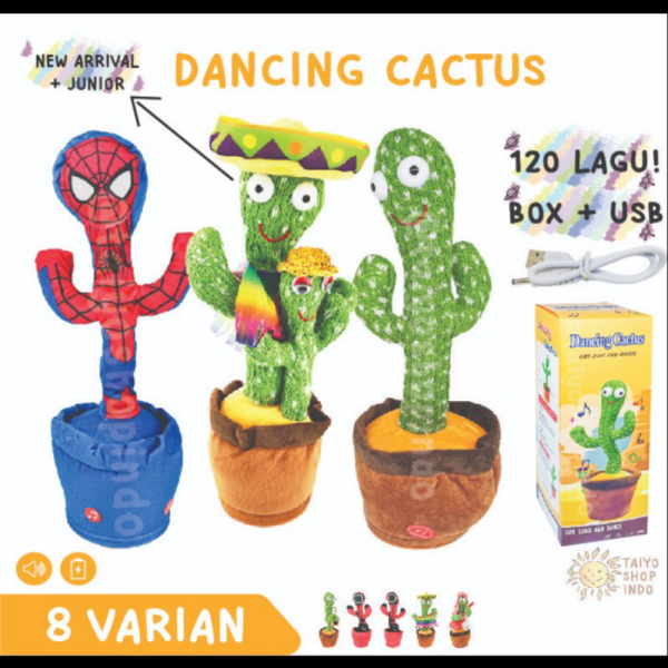 Unik Menari Kaktus Cactus Kaktus Anak TdkNyala Bicara Joged - Musik USB Mainan Murah Dancing BOX