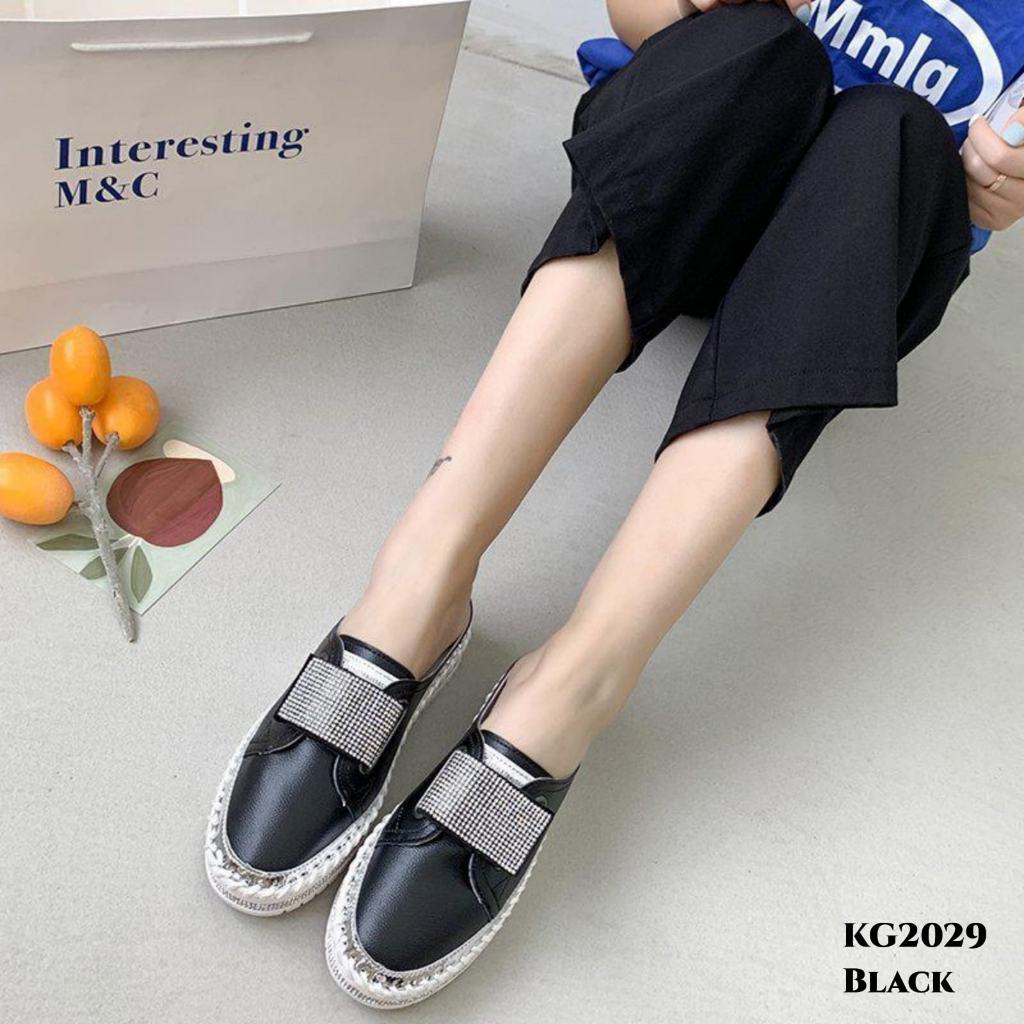 WYN SEPATU SNEAKERS SLOP DIAMOND FASHION KOREA KG2029