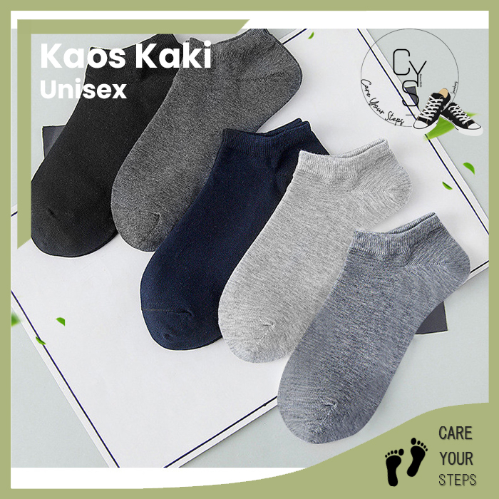 Kaos Kaki Pria Wanita Unisex Motif Polos Pendek Ankle Socks Dibawah Mata Kaki KaosKaki Office KK23 CYS