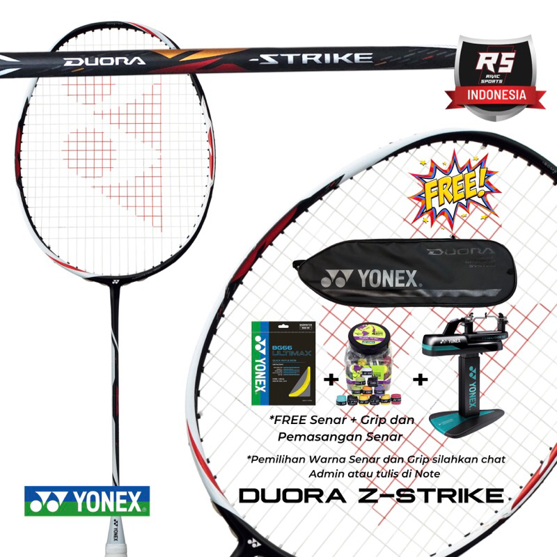 RAKET YONEX DUORA Z-STRIKE ORIGINAL SP FREE SENAR FREE GRIP FREE PASANG