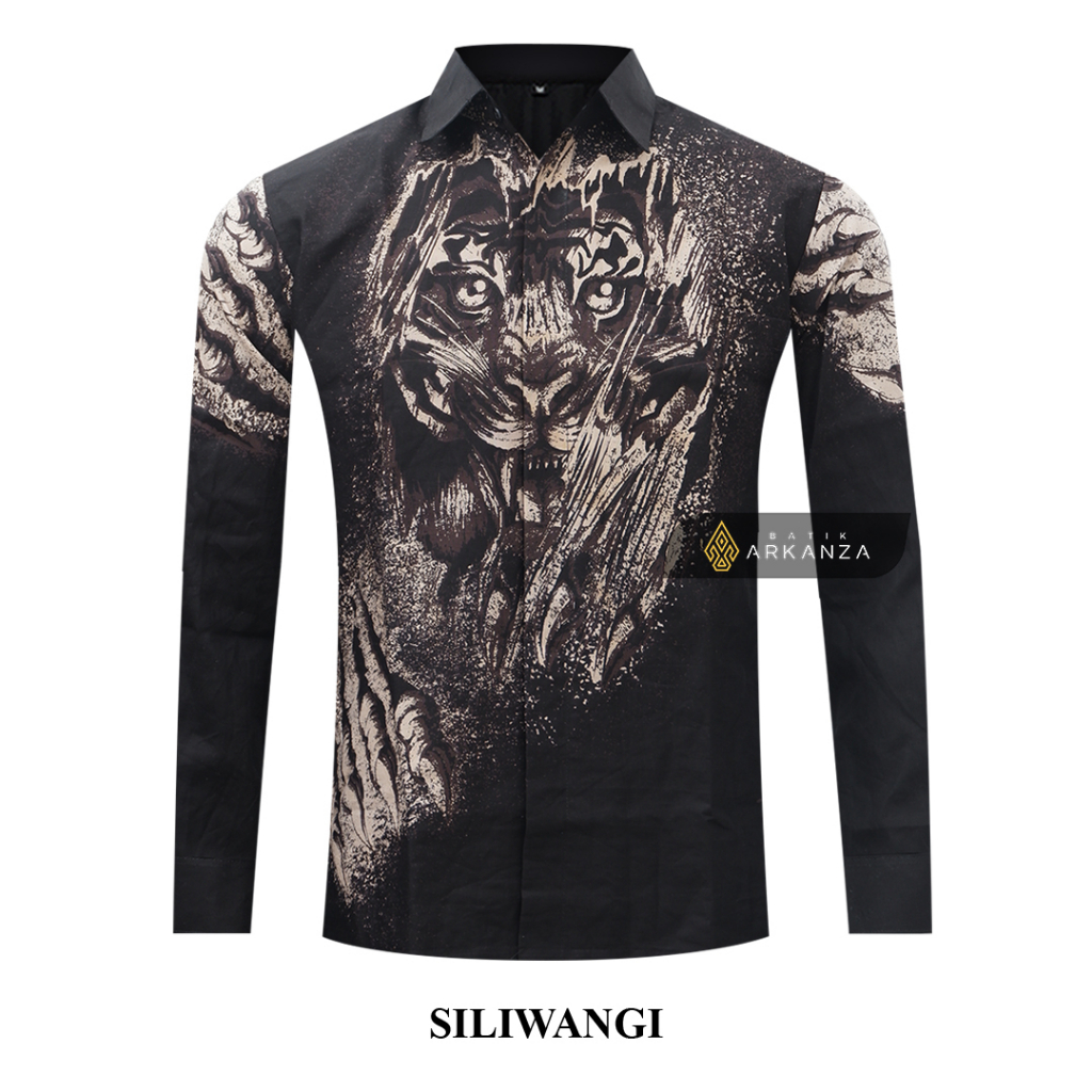 BATIK ARKANZA Motif SILIWANGI Hem Atasan Kemeja Baju Batik Pria Cowok Laki Laki Slimfit Full Lapis Furing Lengan Panjang Lengan Pendek Original Asli