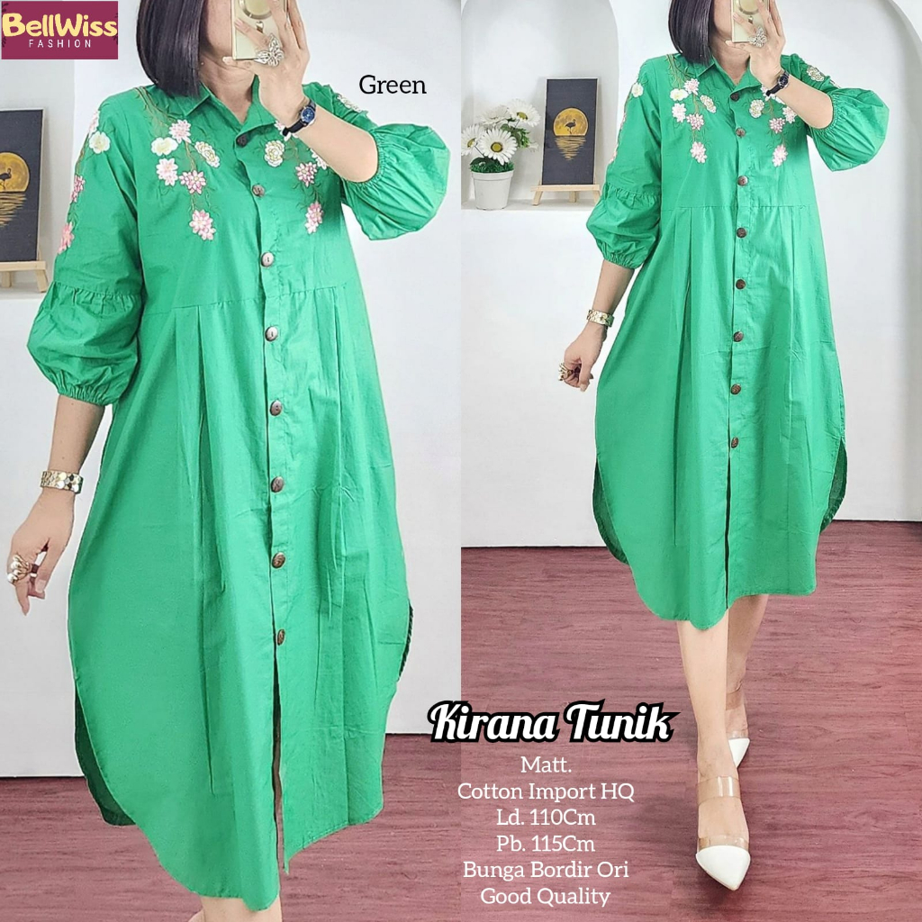 KIRANA TUNIK / 4.10 / BAHAN KATUN PREMIUM / LD 110 CM / PB 115 CM / ALLSIZE FIT TO XXL / BELLWIS