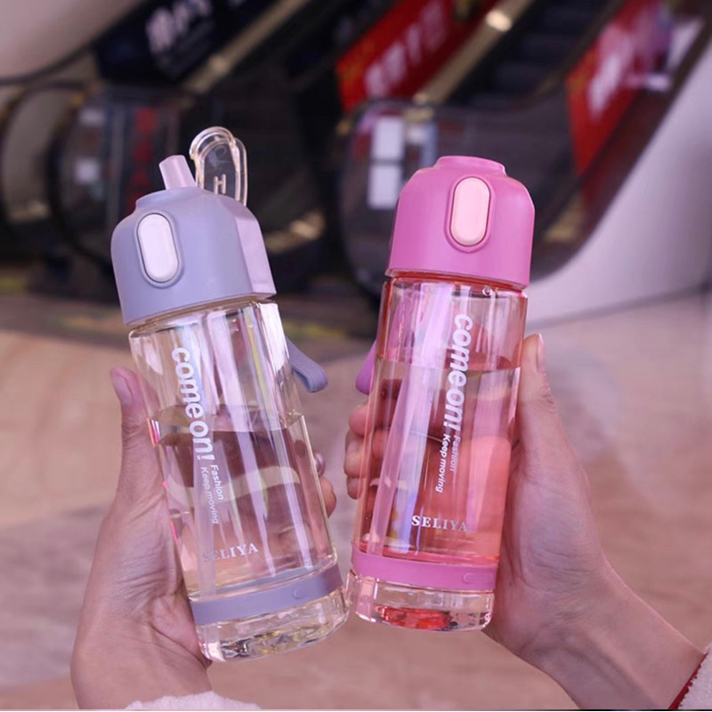 7926 BOTOL MINUM PORTABLE COMEON 600ML - BOTOL AIR BENING DENGAN SEDOTAN - PORTABLE CUP SEKOLAH KANTOR DENGAN TALI PEGANGAN