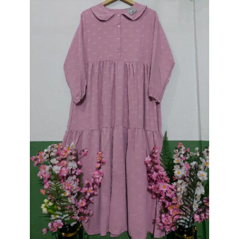 gamis/MIDI embos rubi pink by ivoda