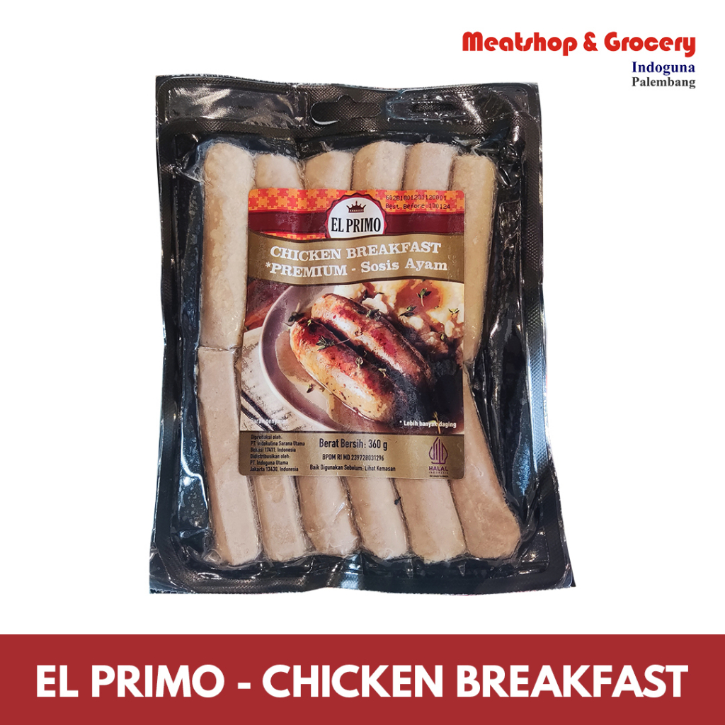

Sosis El Primo Chicken Breakfast | Sosis Ayam Premium 360Gr | Meatshoop Indoguna