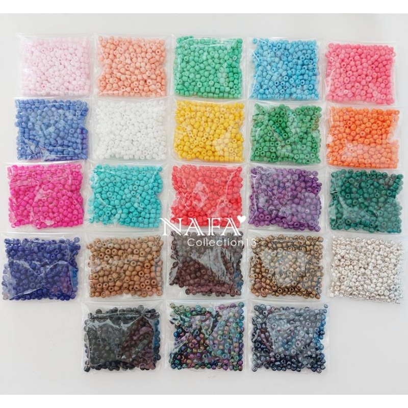 (20gram) Mote Payet Pasir glasbeads 6/0 (4mm)