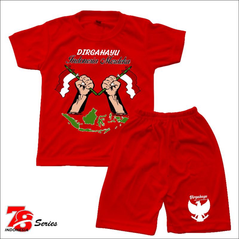 Setelan kaos anak kemerdekaan Indonesia 78