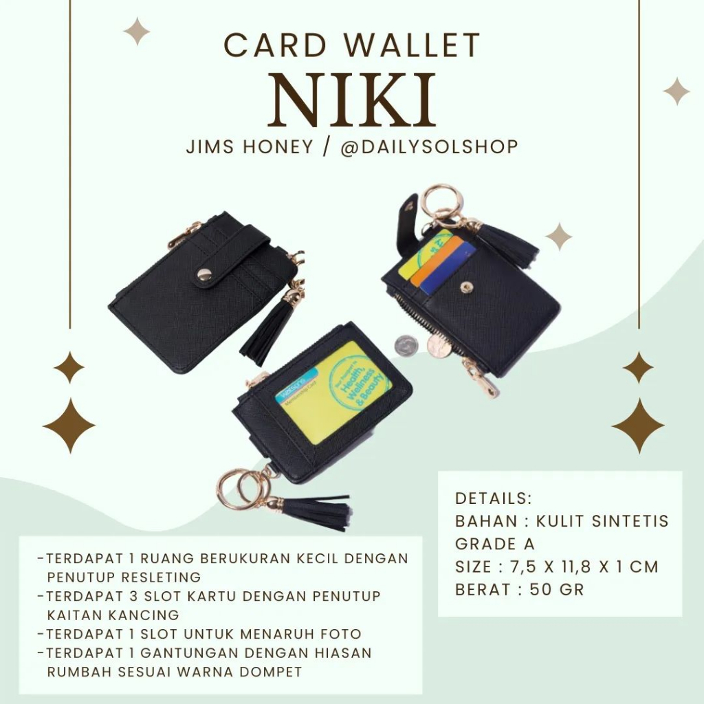 NIKI WALLET JIMS HONEY DOMPET KECIL JIMS HONEY DOMPET TERBARU JIMS HONEY CARD HOLDER JIMS HONEY DOMP