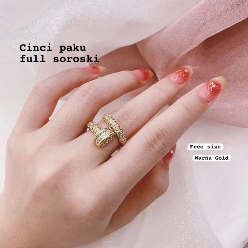 Cincin Zircon Mata tanam Kilau mirip emas asli cincin premium lapis emas anti karat anti alergi Ct17