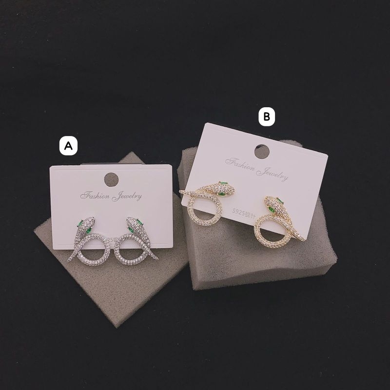 Anting Silver925 Perak mata tanam kilau mirip emas asli Premium Quality Anti Karat anti alergi S64