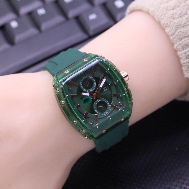 Jam Tangan Wanita dan Pria Analog Hush Puppies Strap Karet Elegan Keren