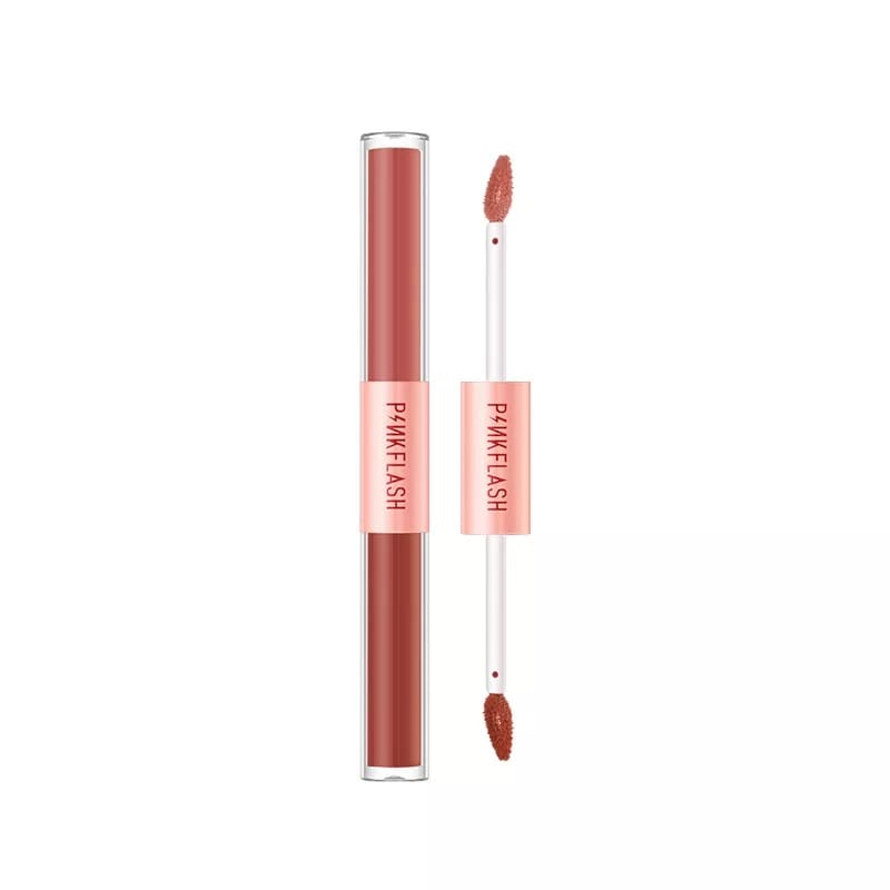 PINKFLASH DoubleSense 2 IN 1 Dual-ended Lipstick ombrelips Liquid Matte lipstik Velvet Tint Lightweight High Pigment Lasting / BB