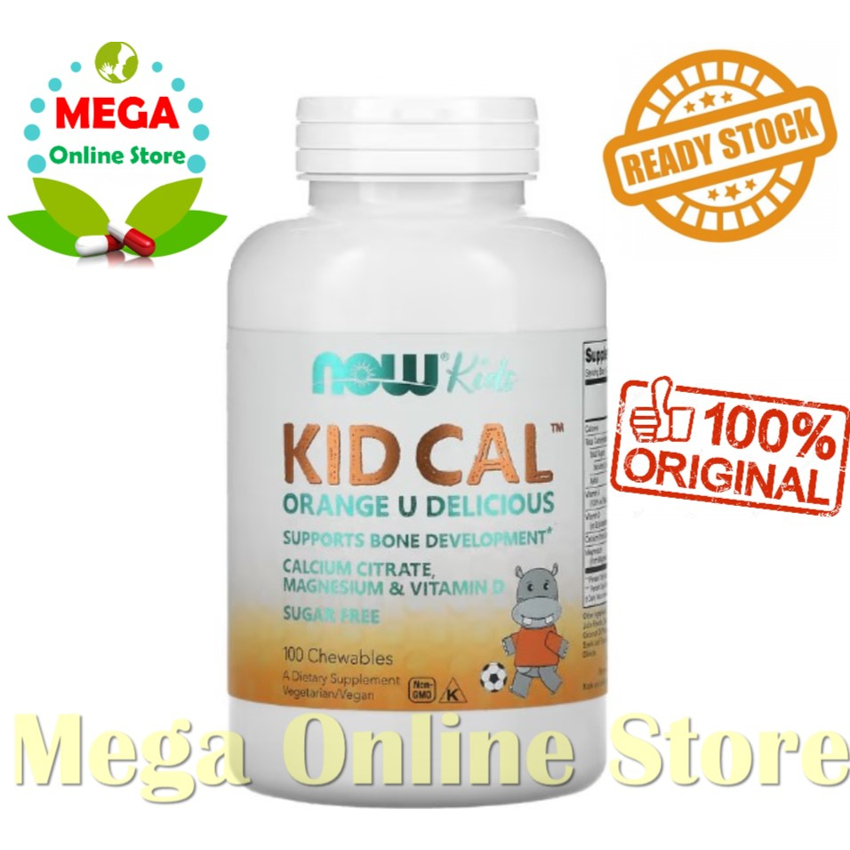 Now Kids Kid Cal Calcium Magnesium Vitamin D Anak 100 Chewables