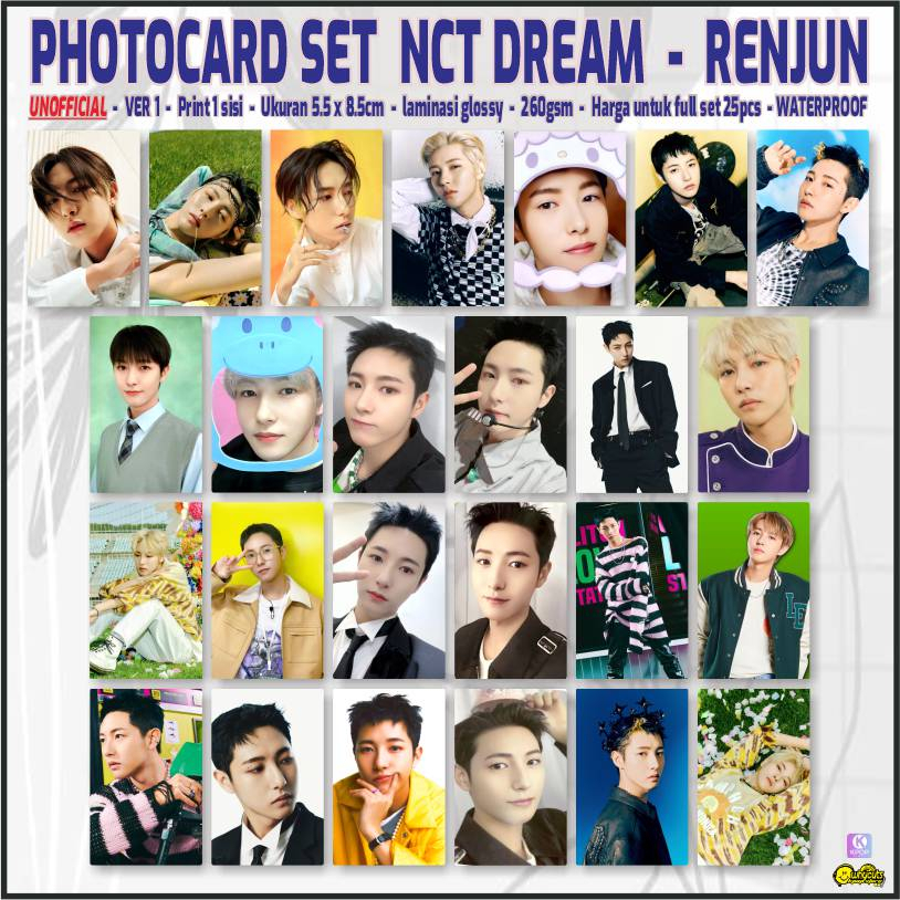 Isi 25pcs Unofficial Photocard NCT MEMBER / Print 1 sisi / Laminasi glossy / anti air