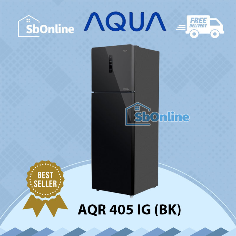 Aqua Japan AQR 405IG BK Kulkas 2 Pintu BLACK 312 Liter