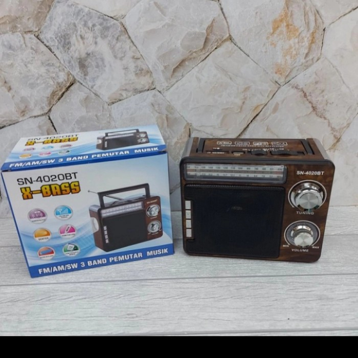 Radio SN-4020BT Jadul Fm Am Sw Bluetooth USB Micro Sd Player Ada Senter Bisa Cas stok ready