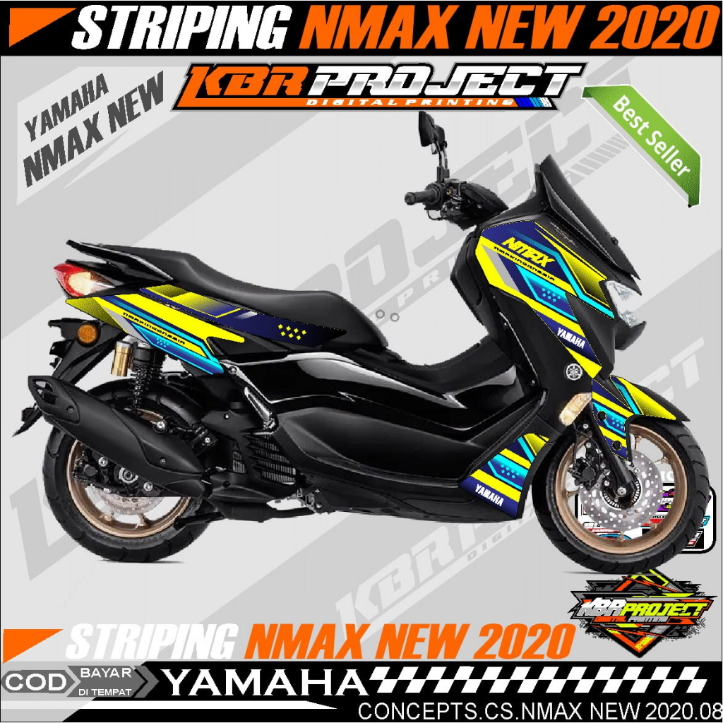NMAX NEW 2020 STIKER  STRIPING PREMIUM MOTOR KEREN LIS VARIASI NMAX NEW 2020 STIKER MOTOR YAMAHA DES