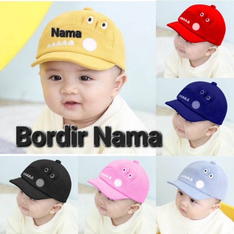 Topi Anak Bordir Nama // Topi Bayi Aligator 3 bulan- 3 tahun