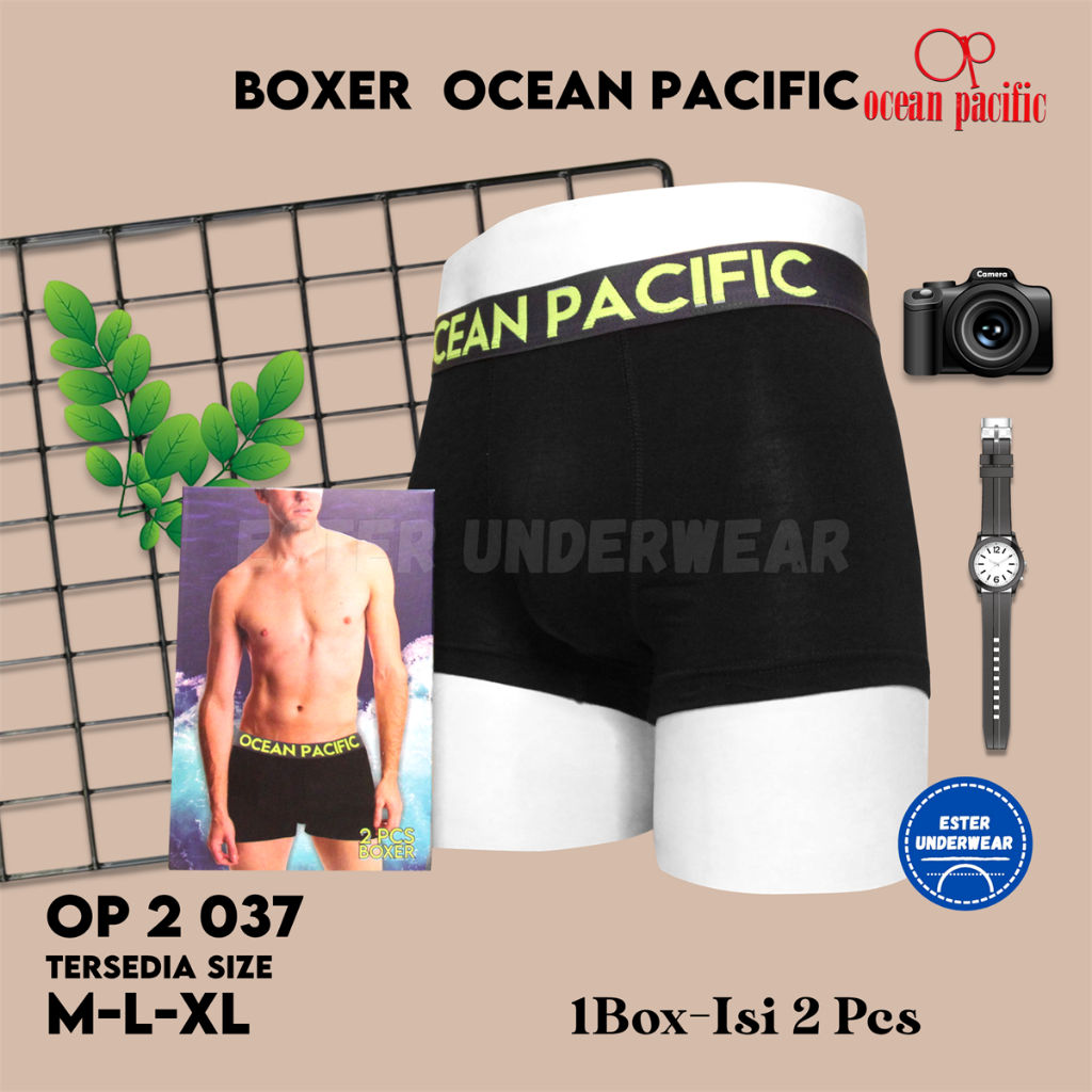 Celana Boxer Ocean Pacific OP 62UM2 037 ISI 2 Pcs bahan Modal Spandex