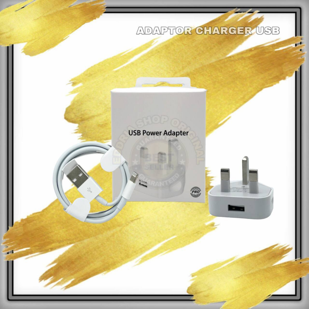 ADAPTOR + KABEL USB CHARGER IPHONE FULLSET 2 ITEM