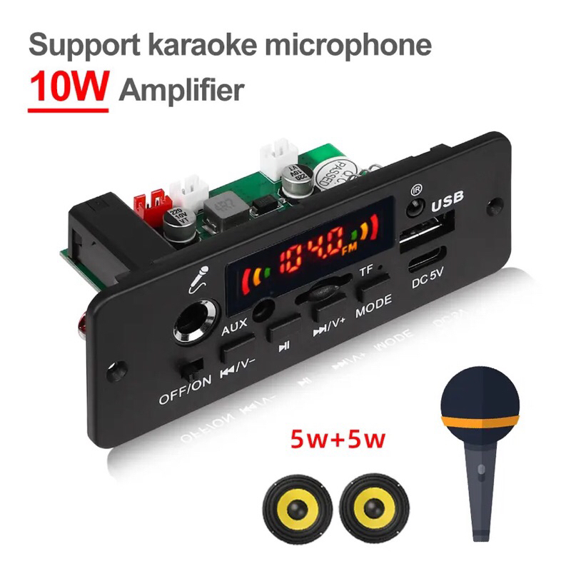 Module MP3 Bluetooth 2 x 5 Watt With Microphone 3.7-5V