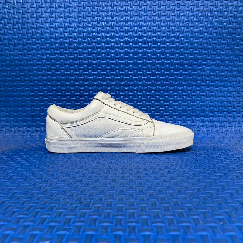 Vans old skool zip leather white