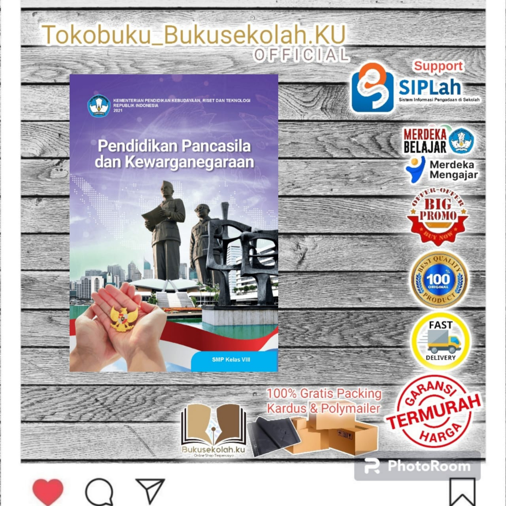 Harga Murah (HET Zona 1):Buku Paket Kurikulum Merdeka PPKn Kelas 8 SMP/MTs Kemendikbud Terbaru