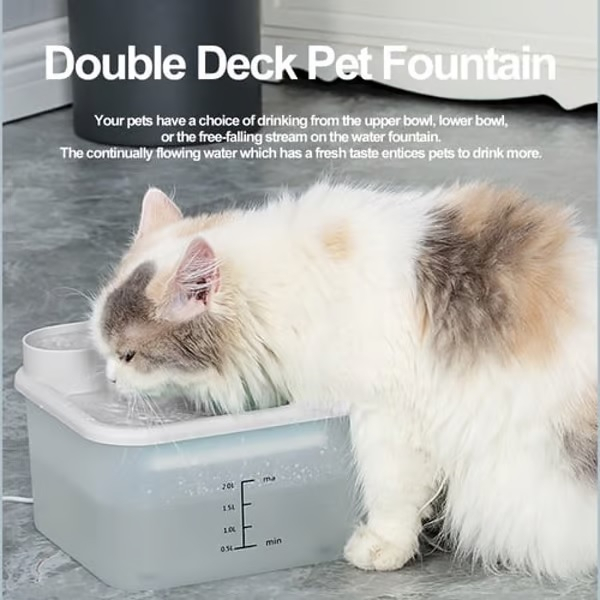 Pet Water Fountain BY104 - Dispenser Air Untuk Anjing dan Kucing - Kapasitas 2L