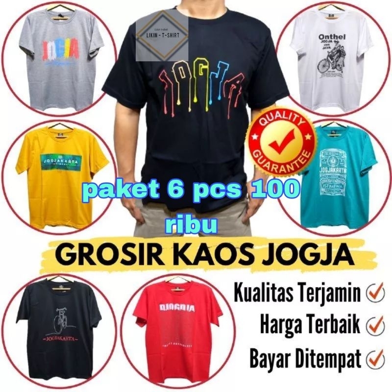 PAKET 6 PCS 100 ribu  KAOS JOGJA | Motif jogja | oleh-oleh jogja | KAOS MURAH KAOS JOGJAKARTA|KAOS MALIOBORO