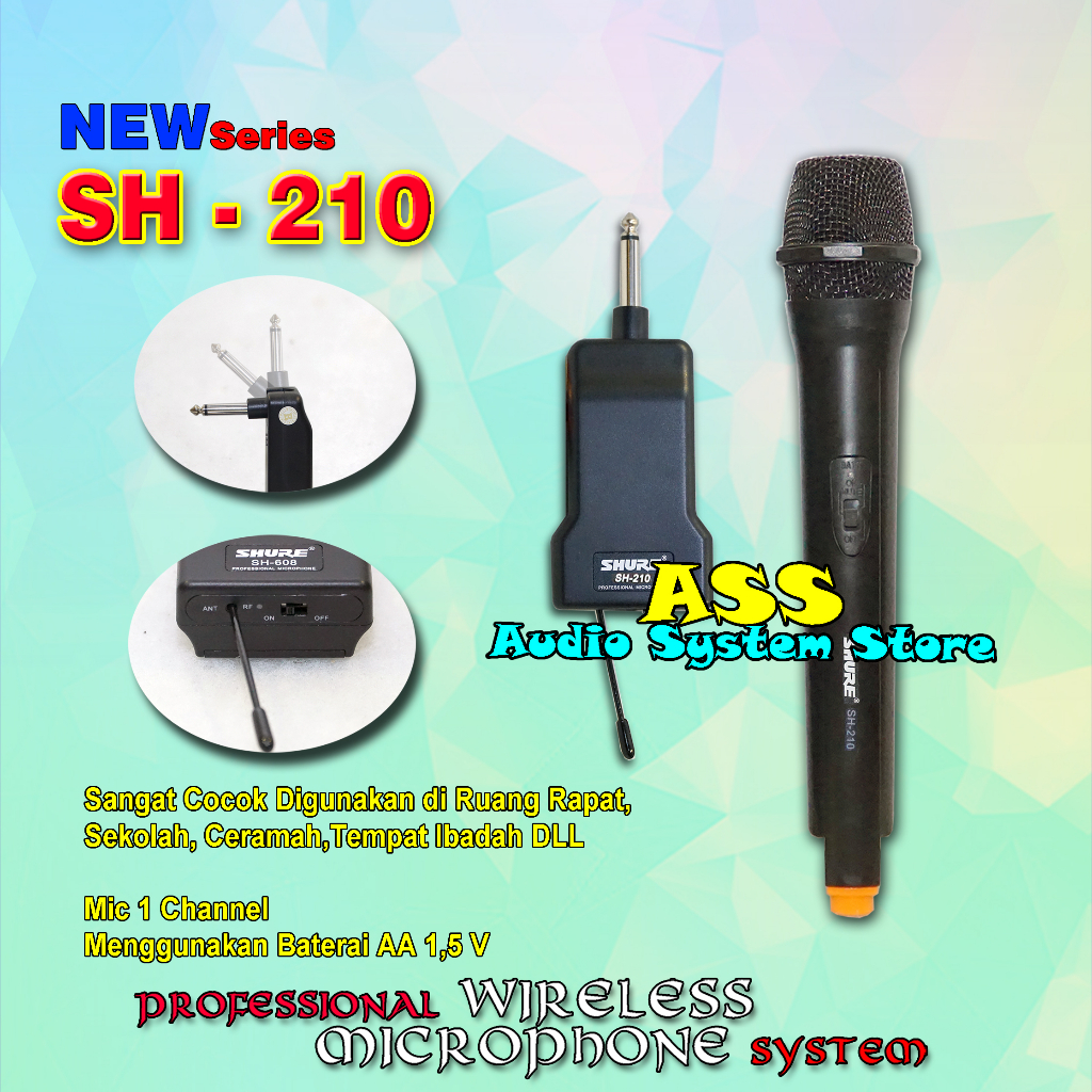 Wireless Mic SH 210 / Microphone Wireless SH-210 / Mic SH - 210 / Microphone 1 Channel