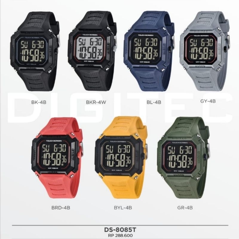 JAM TANGAN DIGITEC 8085 Touch Screen Strap Rubber / DS-8085T / DG 8085 / DG 8085 / DG-8085 /DG8085 O
