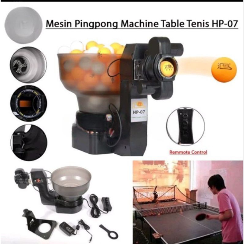 Mesin Robot Pingpong Tenis Meja HUIPANG 07 Mesin pingpong + Bola Pingpong 100 pcs