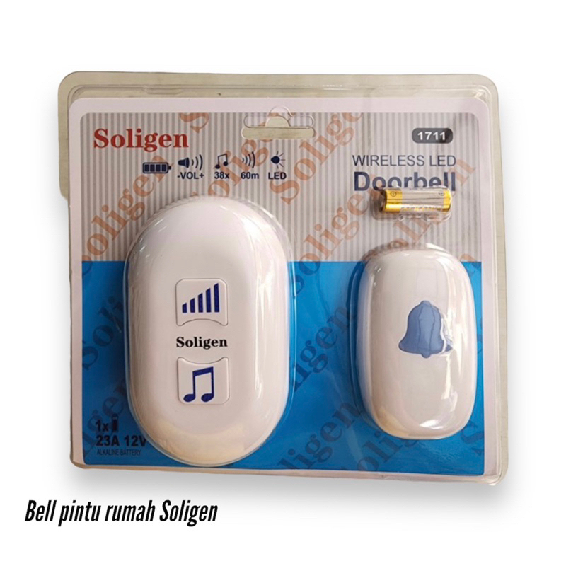 Bel pintu rumah wireless anti air Soligen 1711