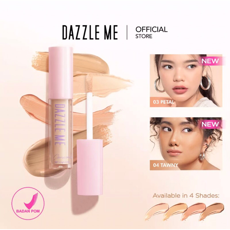 DAZZLE ME Our Secret Cover Concealer | Liquid Makeup Tahan Lama Matte 4 Colors Natural High Coverage