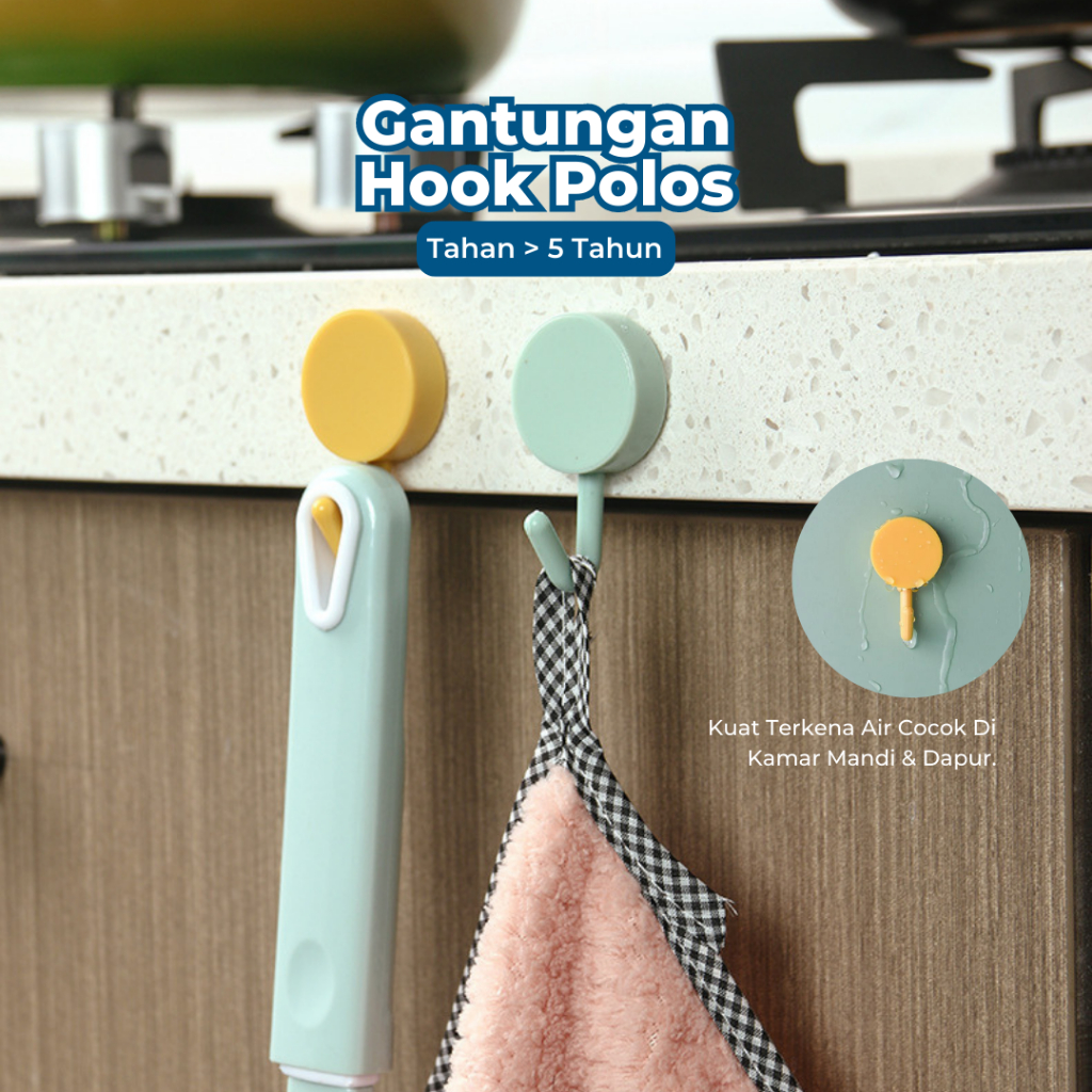 Gantungan Hook Bulat Polos Tempel Tembok Wall Hook Stiker Dinding Kail Tempel Kuat Serbaguna