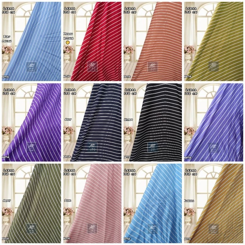 Kain Katun Rayon Viscose Premium Motif Salur Garis Garis (Harga 0,5 Meter)