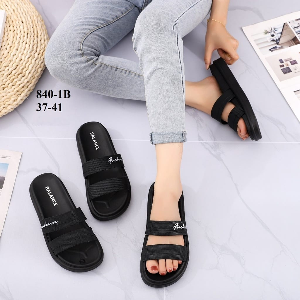 Sendal Slop Wanita terbaru BALANCE Sandal Jelly Wanita Slop Karet Import Empuk Elastis Anti Slip 840