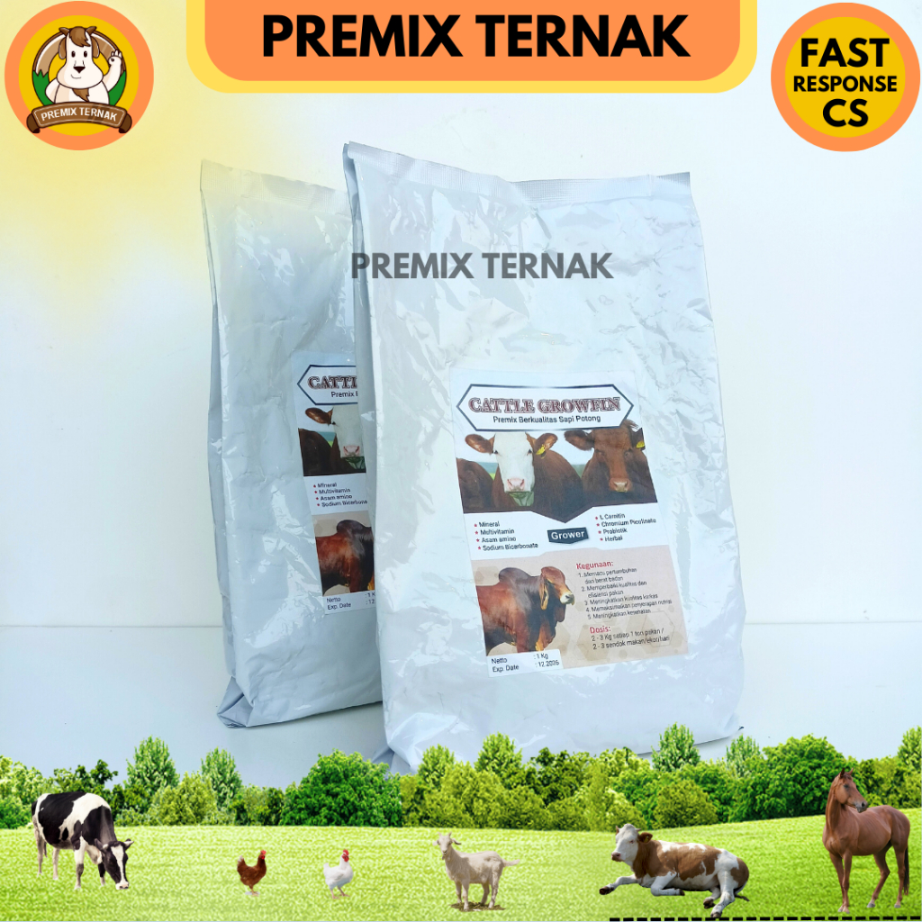 CATTLE GROWFIN 1 KG - Premix Sapi Penggemukan Grower dan Finisher Joss